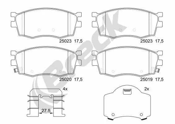 Brake Pad Set, disc brake 25019 00 702 00