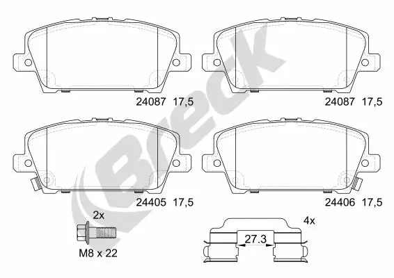 Brake Pad Set, disc brake 24087 00 701 10