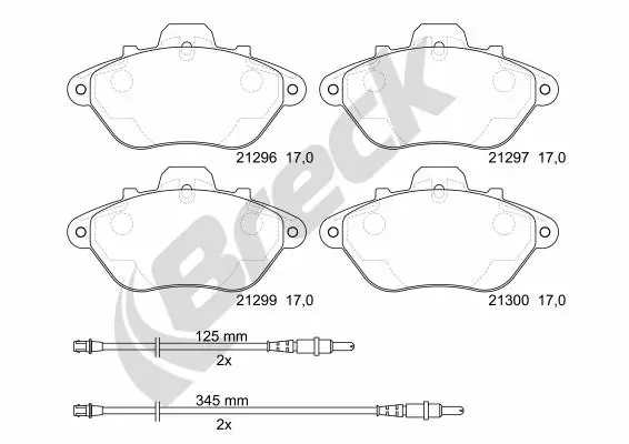 Brake Pad Set, disc brake 21296 00 701 10