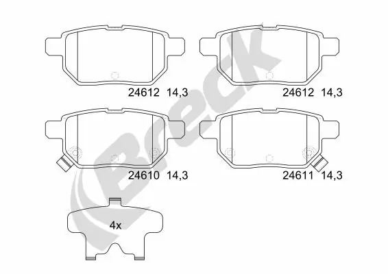 Brake Pad Set, disc brake 24610 00 704 10