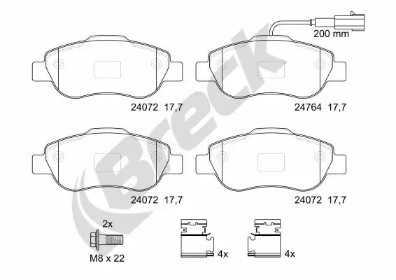 Brake Pad Set, disc brake 24072 00 702 10