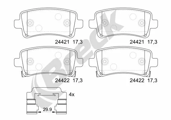 Brake Pad Set, disc brake 24421 00 704 20