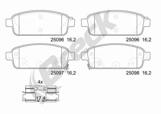 Brake Pad Set, disc brake 25096 00 704 20