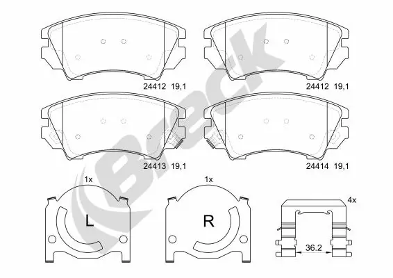 Brake Pad Set, disc brake 24412 00 701 10