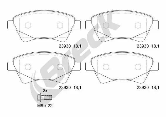 Brake Pad Set, disc brake 23930 00 702 00