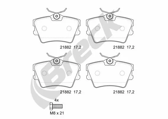 Brake Pad Set, disc brake 21882 00 704 00