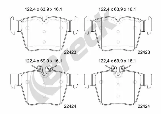 Brake Pad Set, disc brake 22423 00 554 00