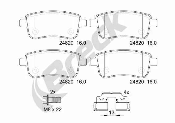 Brake Pad Set, disc brake 24820 00 704 00