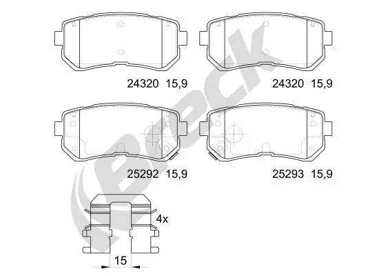 Brake Pad Set, disc brake 25292 00 702 00