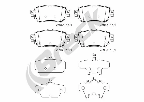 Brake Pad Set, disc brake 25965 00 702 00