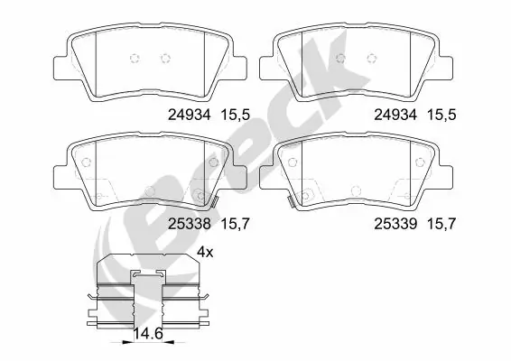 Brake Pad Set, disc brake 25337 00 702 00