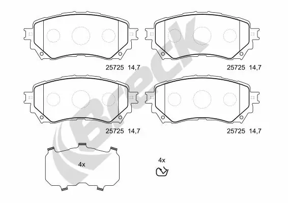 Brake Pad Set, disc brake 25725 00 701 00