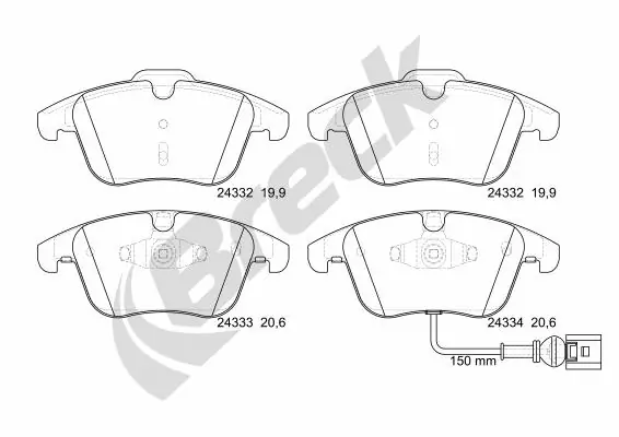 Brake Pad Set, disc brake 24333 00 701 10
