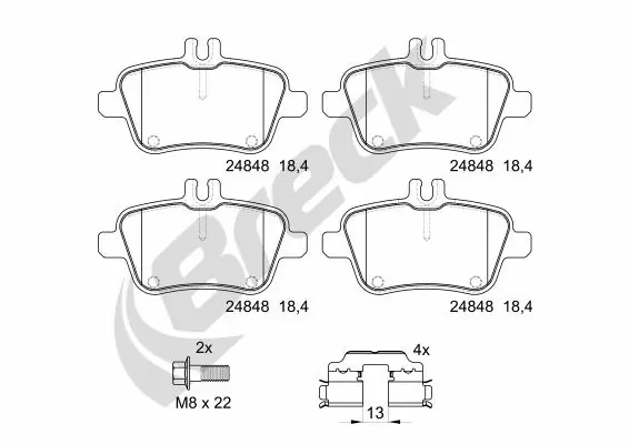 Brake Pad Set, disc brake 24848 00 704 00