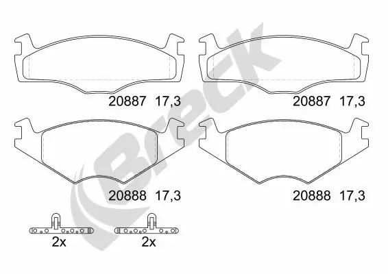 Brake Pad Set, disc brake 20887 10 702 00