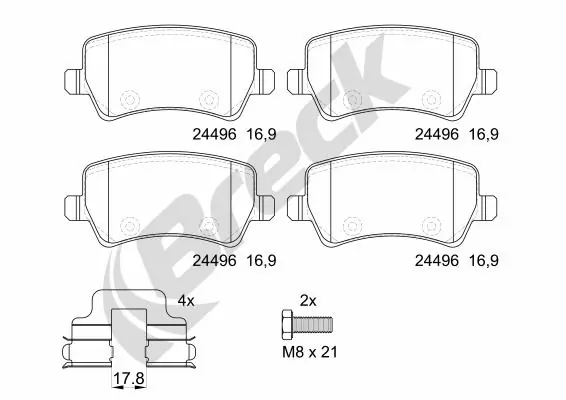 Brake Pad Set, disc brake 24496 00 702 00