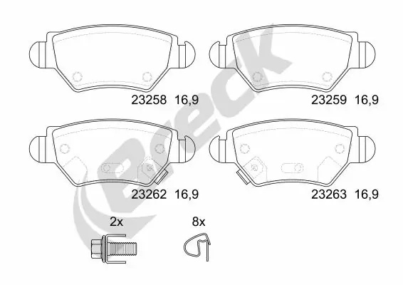 Brake Pad Set, disc brake 23258 00 704 10