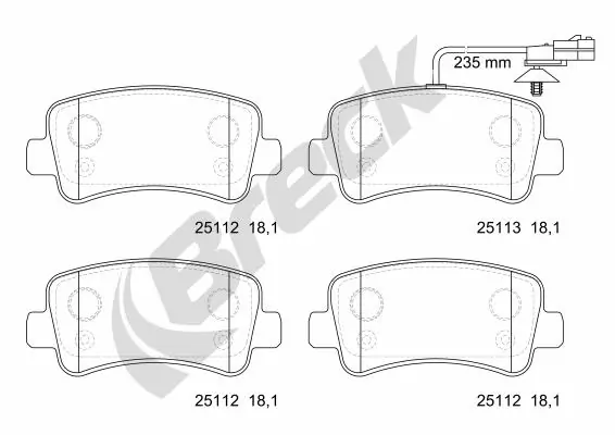 Brake Pad Set, disc brake 25112 00 703 10