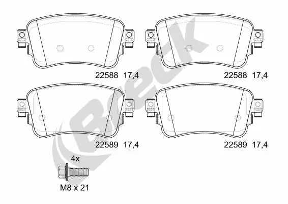 Brake Pad Set, disc brake 22588 00 703 00