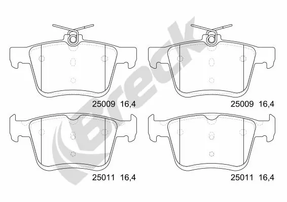 Brake Pad Set, disc brake 25009 00 704 00