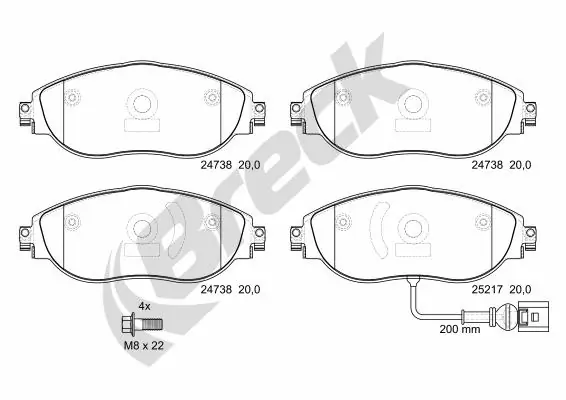 Brake Pad Set, disc brake 24738 00 551 10