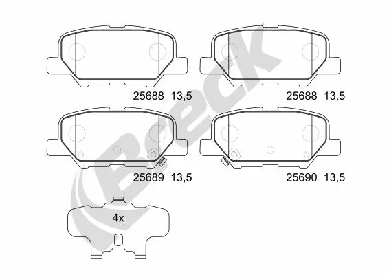 Brake Pad Set, disc brake 25688 00 702 00