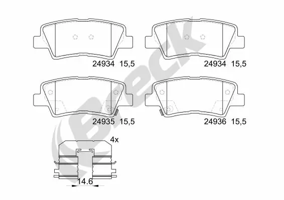 Brake Pad Set, disc brake 24934 00 702 00