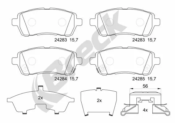 Brake Pad Set, disc brake 24283 00 702 10