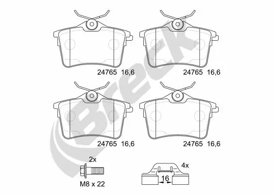 Brake Pad Set, disc brake 24765 00 704 00