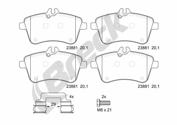 Brake Pad Set, disc brake 23881 00 701 10