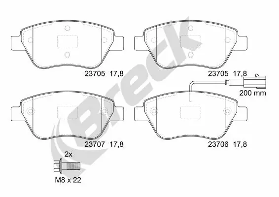 Brake Pad Set, disc brake 23705 00 701 10
