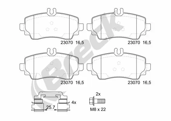 Brake Pad Set, disc brake 23070 00 701 20