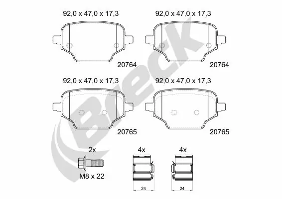 Brake Pad Set, disc brake 20764 00 704 00