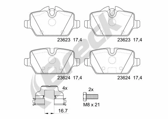 Brake Pad Set, disc brake 23623 00 704 00