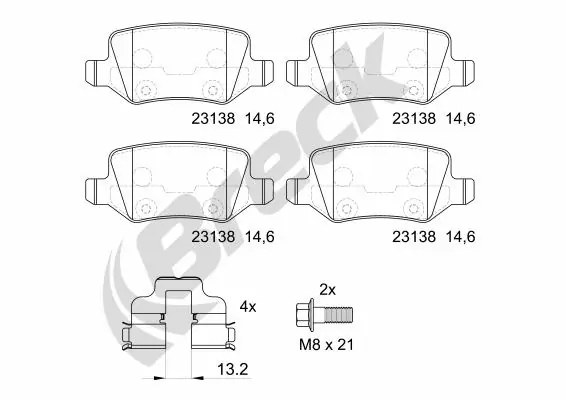 Brake Pad Set, disc brake 23138 00 704 00