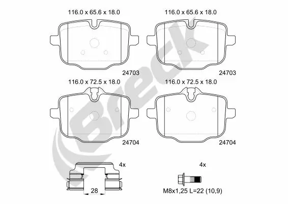Brake Pad Set, disc brake 24703 00 554 00