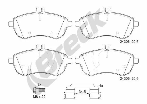 Brake Pad Set, disc brake 24306 00 701 00