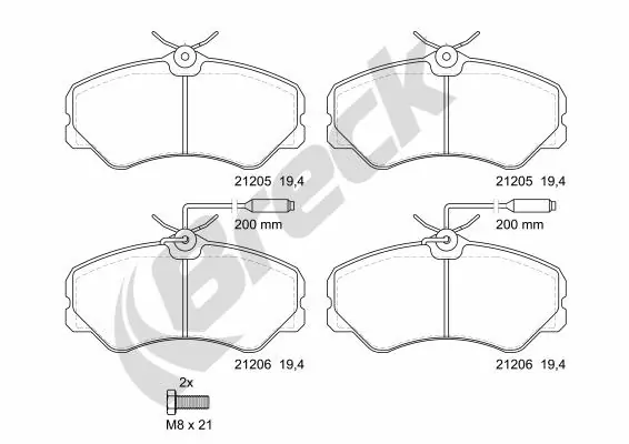 Brake Pad Set, disc brake 21205 00 703 10