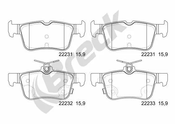 Brake Pad Set, disc brake 22231 00 702 00