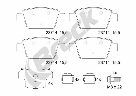 Brake Pad Set, disc brake 23714 00 704 00