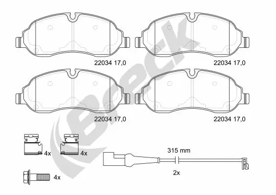 Brake Pad Set, disc brake 22034 00 653 00