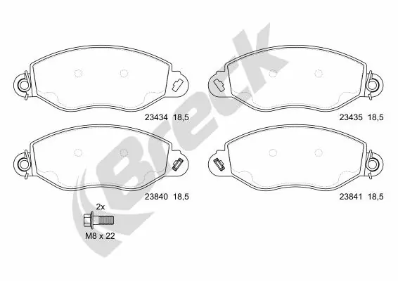 Brake Pad Set, disc brake 23434 00 703 10