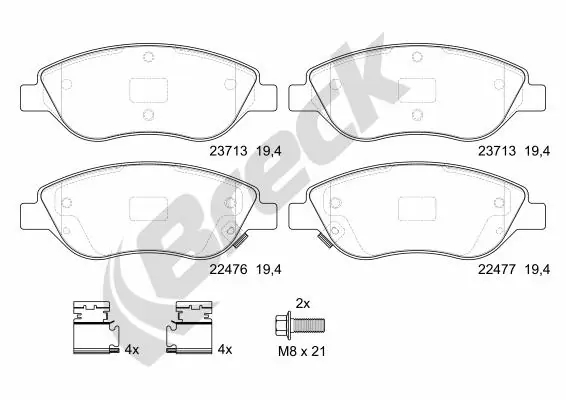 Brake Pad Set, disc brake 22476 00 701 00