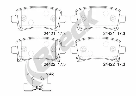 Brake Pad Set, disc brake 24421 00 704 10