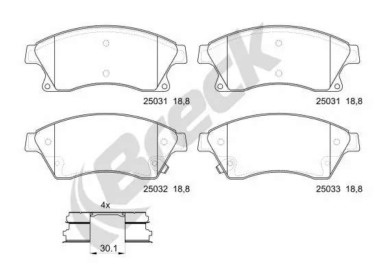 Brake Pad Set, disc brake 25031 00 701 00