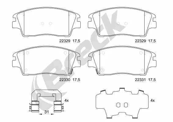 Brake Pad Set, disc brake 22329 00 701 00