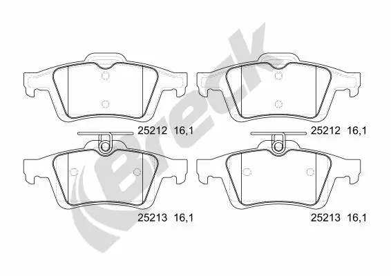 Brake Pad Set, disc brake 25212 00 702 00