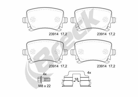 Brake Pad Set, disc brake 23914 00 704 00