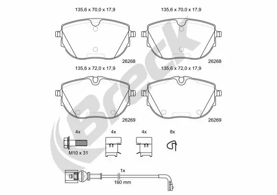 Brake Pad Set, disc brake 26268 00 703 00