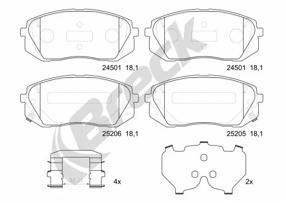 Brake Pad Set, disc brake 25205 00 701 10